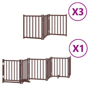 Vidaxl hondenhek inklapbaar 15 panelen 750 cm populierenhout bruin - afbeelding 2