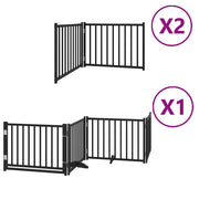 Vidaxl hondenhek inklapbaar 8 panelen 640 cm populierenhout zwart - afbeelding 2