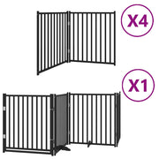 Vidaxl hondenhek inklapbaar 12 panelen 960 cm populierenhout zwart - afbeelding 2