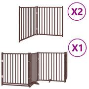 Vidaxl hondenhek inklapbaar 8 panelen 640 cm populierenhout bruin - afbeelding 2