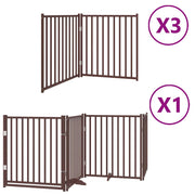 Vidaxl hondenhek inklapbaar 10 panelen 800 cm populierenhout bruin - afbeelding 2