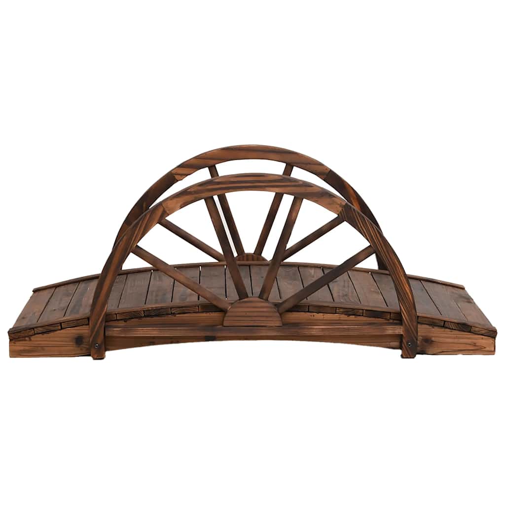 Vidaxl tuinbrug met half wiel 99x50x38 cm massief vurenhout