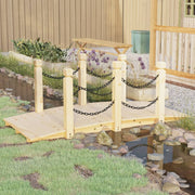 Vidaxl tuinbrug met kettingrails 150x67x56 cm massief vurenhout - afbeelding 1
