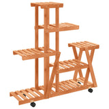 Vidaxl plantenstandaard met wielen 95x25x101 cm massief vurenhout - afbeelding 2