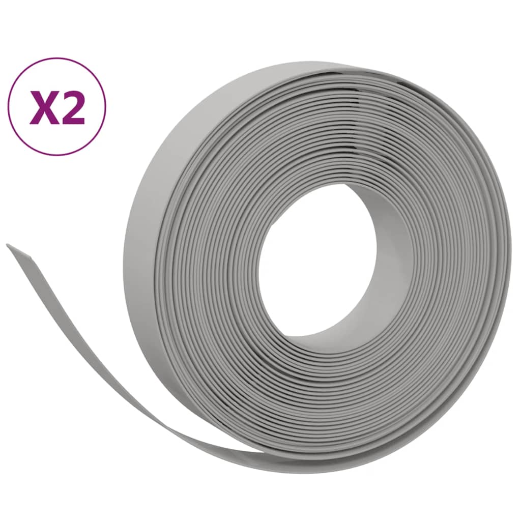 Vidaxl tuinranden 2 st 10 m 10 cm polyetheen grijs