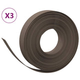 Vidaxl tuinranden 3 st 10 m 10 cm polyetheen bruin - afbeelding 2