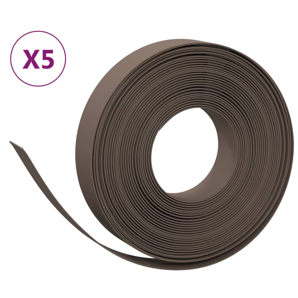 Vidaxl tuinranden 5 st 10 m 10 cm polyetheen bruin