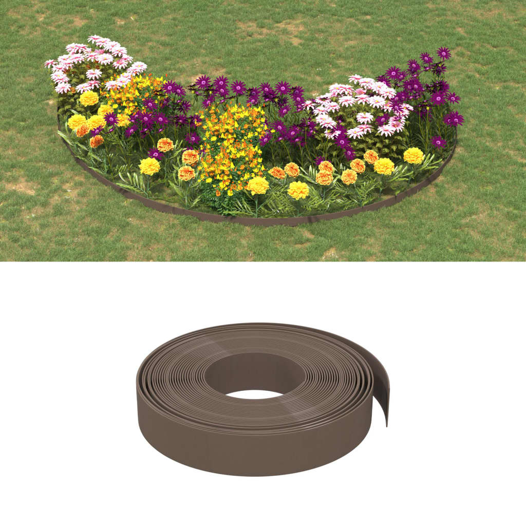 Vidaxl tuinranden 5 st 10 m 10 cm polyetheen bruin
