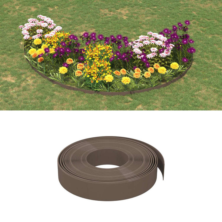 Vidaxl tuinranden 5 st 10 m 10 cm polyetheen bruin