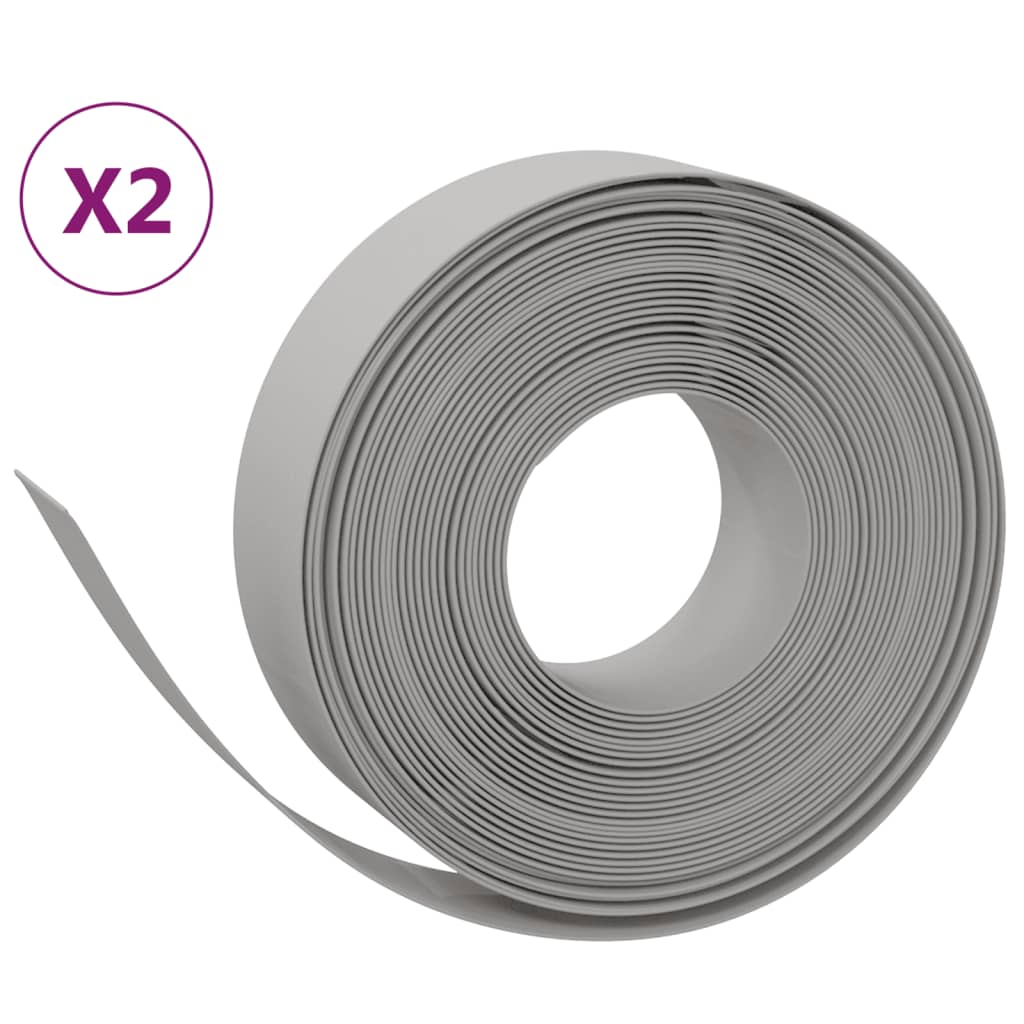 Vidaxl tuinranden 2 st 10 m 15 cm polyetheen grijs
