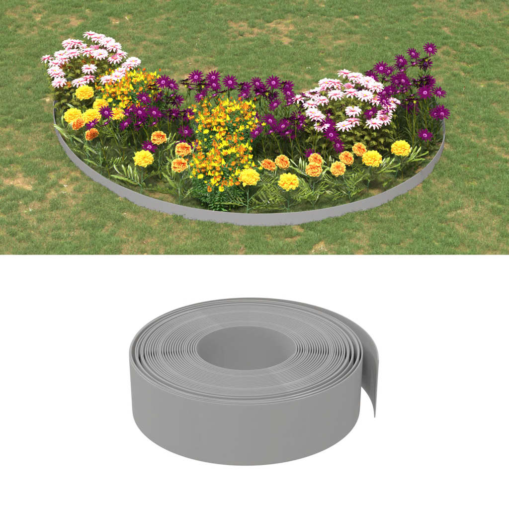 Vidaxl tuinranden 2 st 10 m 15 cm polyetheen grijs