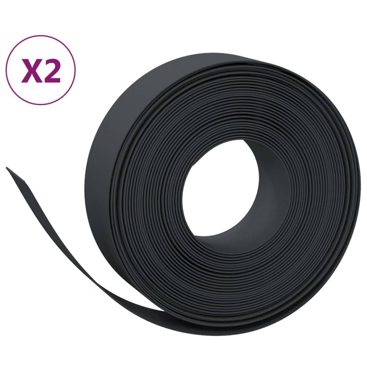Vidaxl tuinranden 2 st 10 m 15 cm polyetheen zwart