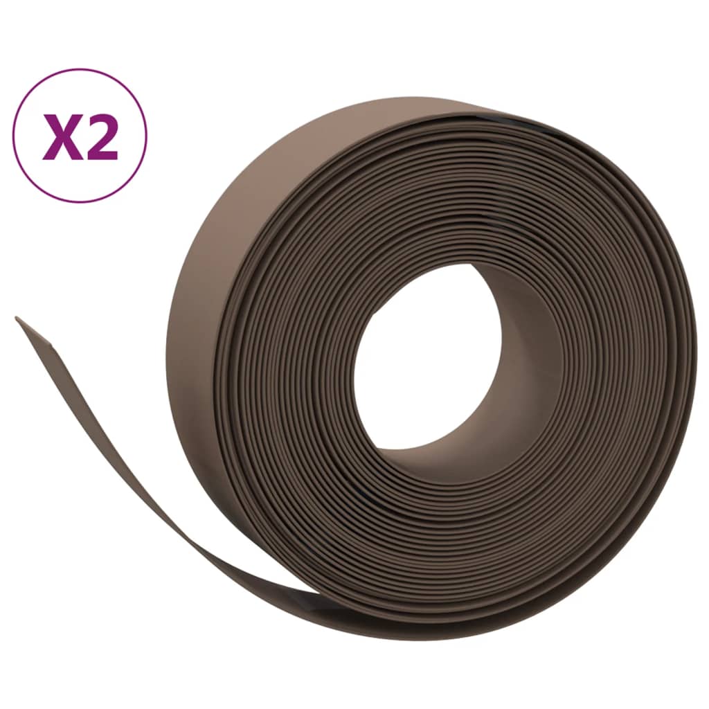 Vidaxl tuinranden 2 st 10 m 15 cm polyetheen bruin