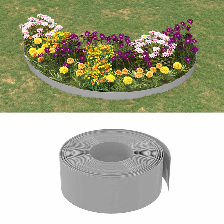 Vidaxl tuinranden 5 st 10 m 20 cm polyetheen grijs