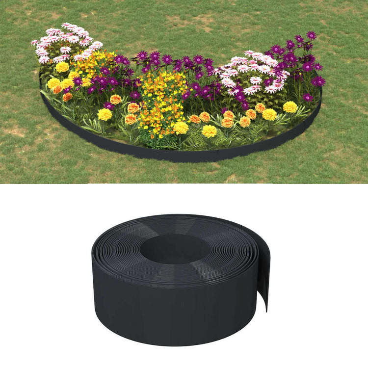 Vidaxl tuinranden 5 st 10 m 20 cm polyetheen zwart