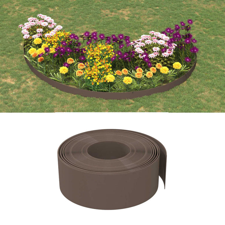 Vidaxl tuinranden 2 st 10 m 20 cm polyetheen bruin