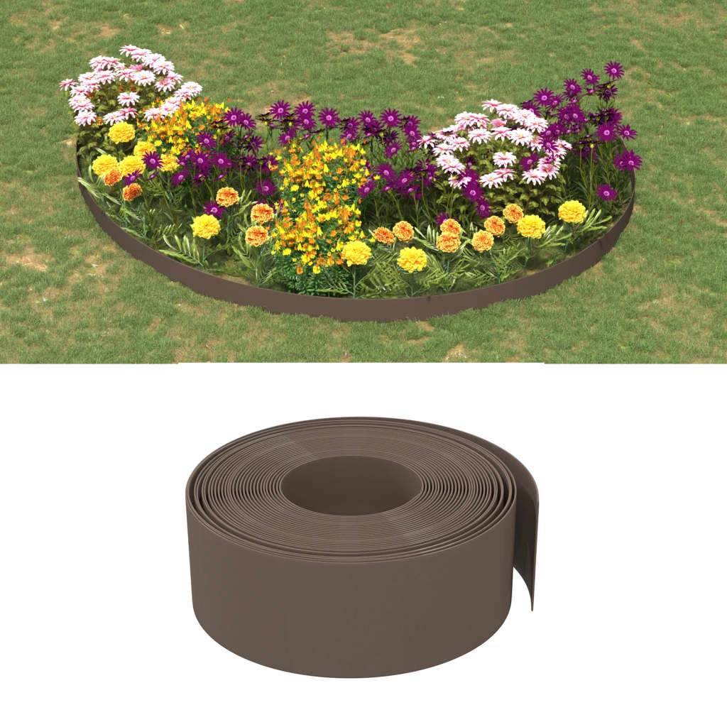 Vidaxl tuinranden 3 st 10 m 20 cm polyetheen bruin