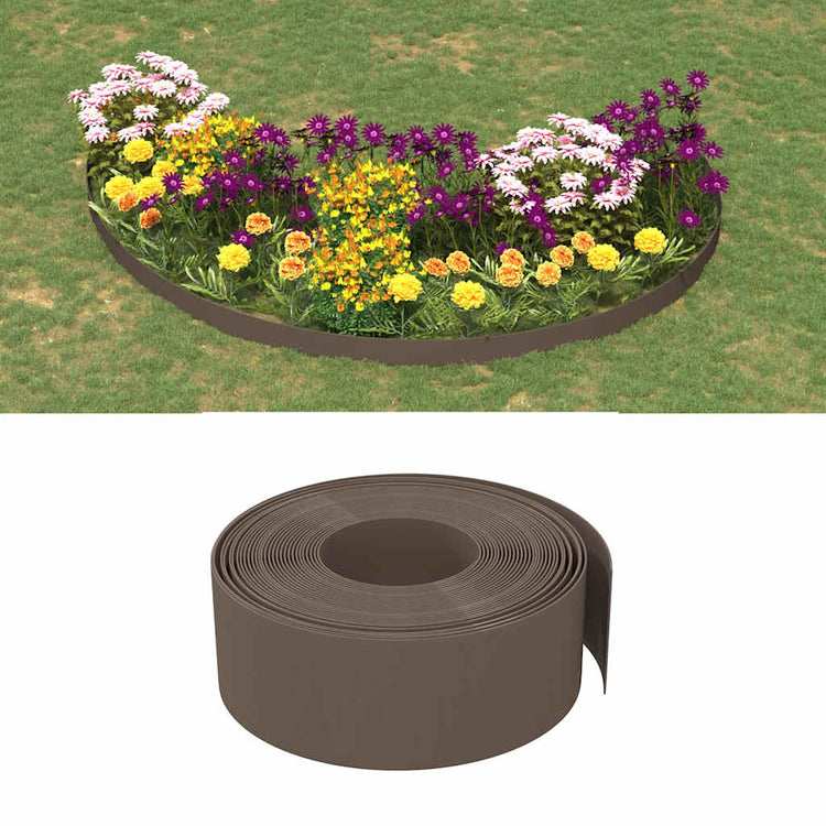 Vidaxl tuinranden 5 st 10 m 20 cm polyetheen bruin