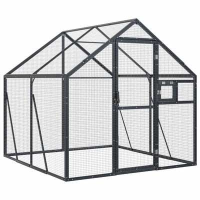 Vidaxl volière 1,79x2x1,85 m aluminium antracietkleurig
