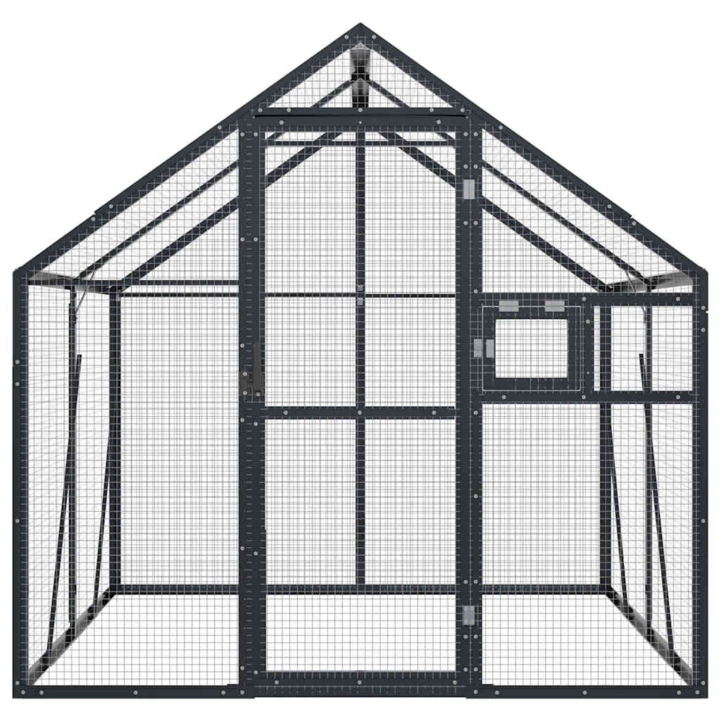 Vidaxl volière 1,79x2x1,85 m aluminium antracietkleurig