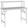 Vidaxl keukenwerktafel met bovenschap 120x60x115 cm roestvrij staal