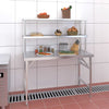 Vidaxl keukenwerktafel met bovenschap 120x60x145 cm roestvrij staal