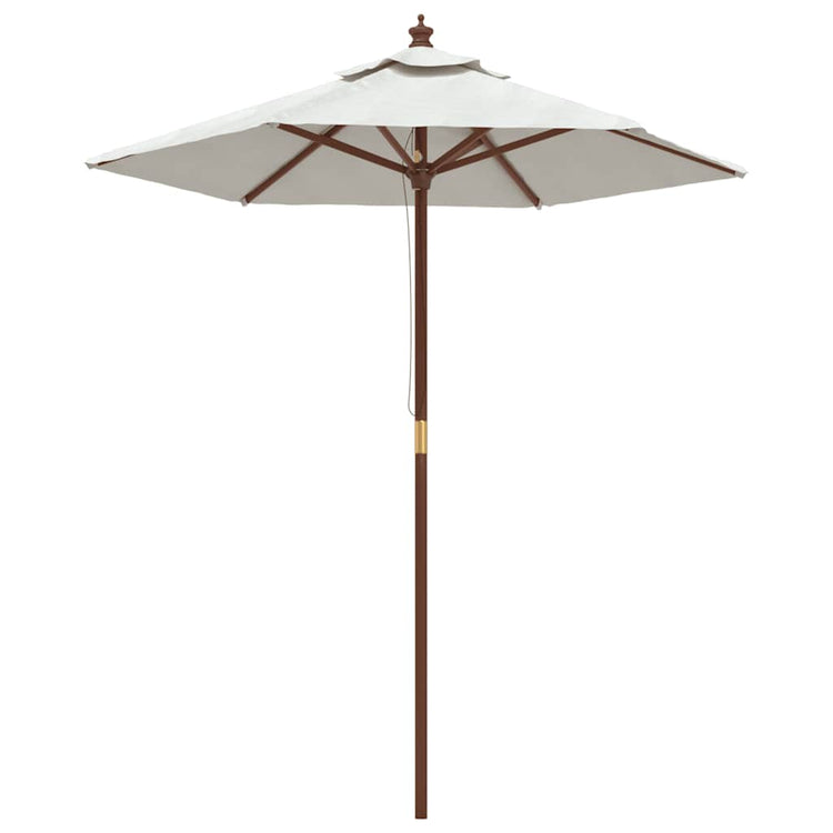 Vidaxl parasol met houten paal 196x231 cm zandkleurig