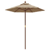 Vidaxl parasol met houten paal 196x231 cm taupe