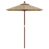 Vidaxl parasol met houten paal 196x231 cm taupe