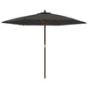 Vidaxl parasol met houten paal 299x240 cm antracietkleurig