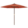 Vidaxl parasol met houten paal 299x240 cm terracottakleurig