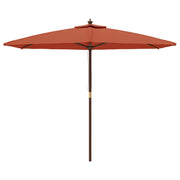 Vidaxl parasol met houten paal 299x240 cm terracottakleurig - afbeelding 3