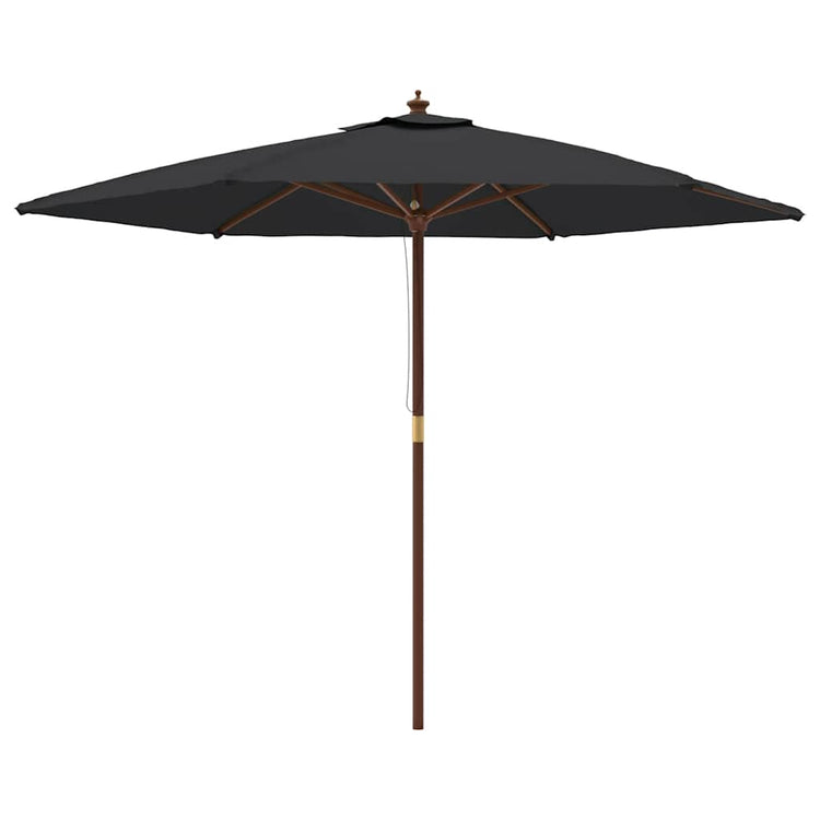 Vidaxl parasol met houten paal 299x240 cm zwart