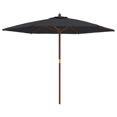 Vidaxl parasol met houten paal 299x240 cm zwart