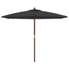 Vidaxl parasol met houten paal 299x240 cm zwart
