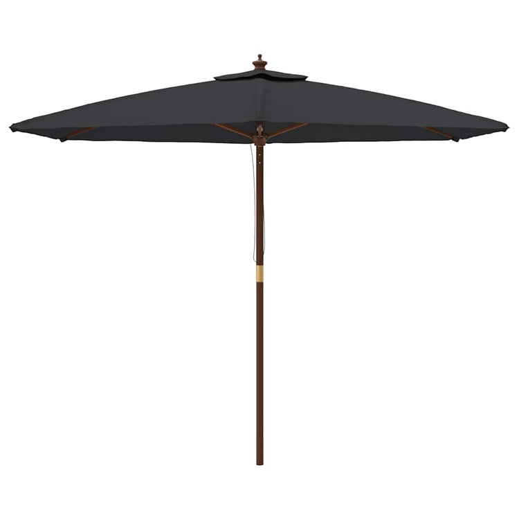 Vidaxl parasol met houten paal 299x240 cm zwart