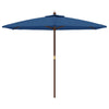 Vidaxl parasol met houten paal 299x240 cm azuurblauw