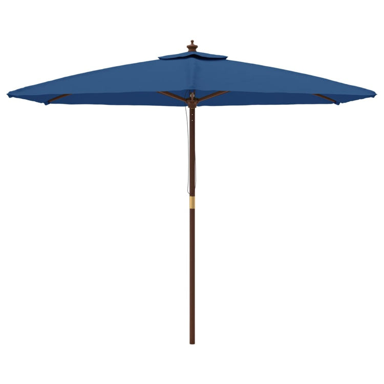 Vidaxl parasol met houten paal 299x240 cm azuurblauw