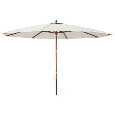 Vidaxl parasol met houten paal 400x273 cm zandkleurig