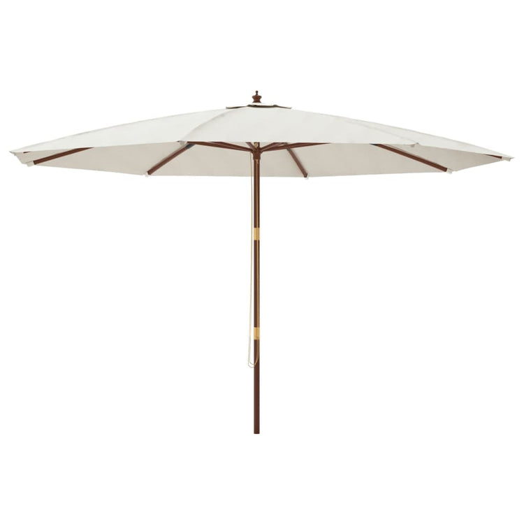 Vidaxl parasol met houten paal 400x273 cm zandkleurig