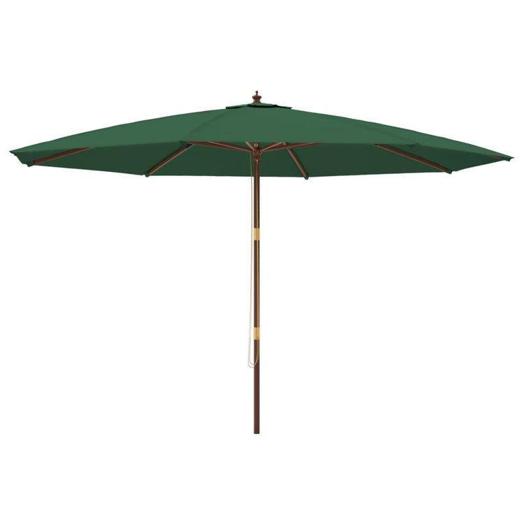 Vidaxl parasol met houten paal 400x273 cm groen