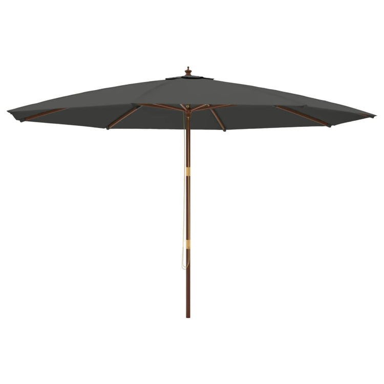 Vidaxl parasol met houten paal 400x273 cm antracietkleurig