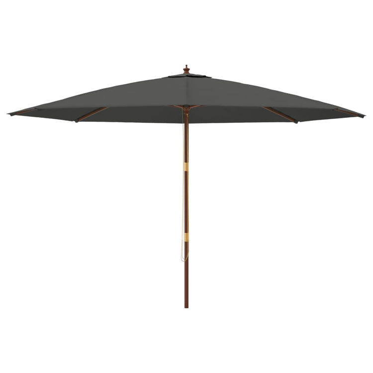 Vidaxl parasol met houten paal 400x273 cm antracietkleurig