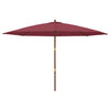 Vidaxl parasol met houten paal 400x273 cm bordeauxrood