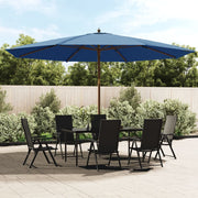Vidaxl parasol met houten paal 400x273 cm azuurblauw - afbeelding 1