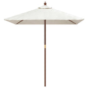 Vidaxl parasol met houten paal 198x198x231 cm zandkleurig - afbeelding 3