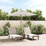 Vidaxl parasol met houten paal 198x198x231 cm zandkleurig - afbeelding 1