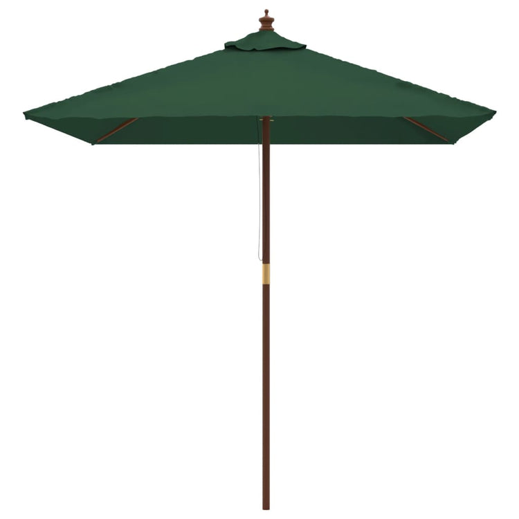 Vidaxl parasol met houten paal 198x198x231 cm groen