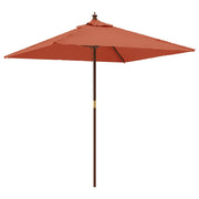 Vidaxl parasol met houten paal 198x198x231 cm terracottakleurig - afbeelding 2