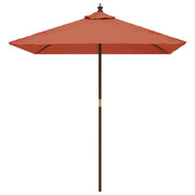 Vidaxl parasol met houten paal 198x198x231 cm terracottakleurig - afbeelding 3